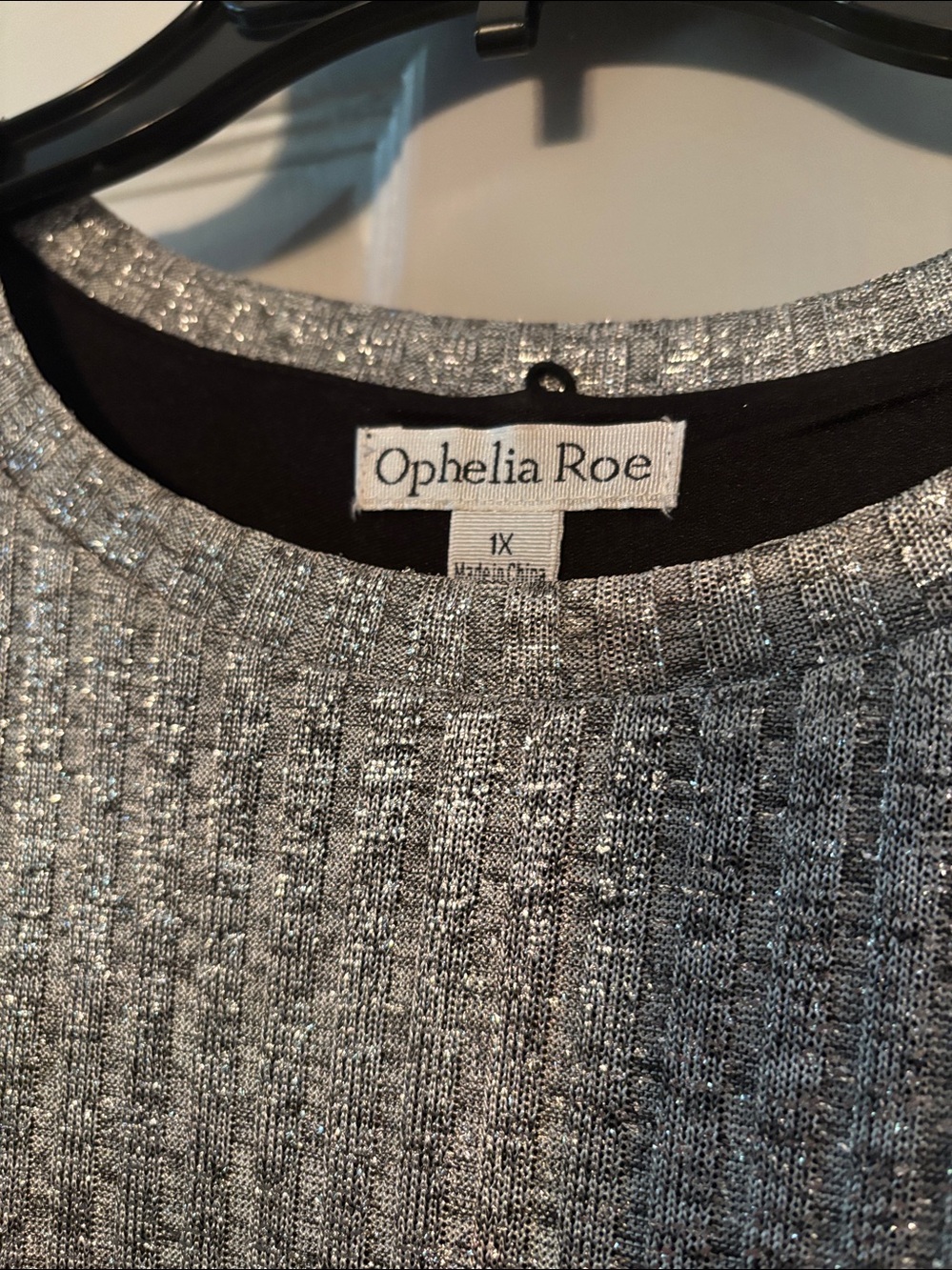 Ophelia Roe Silver Metallic Ribbed Swing Dress - Picture 2 of 5